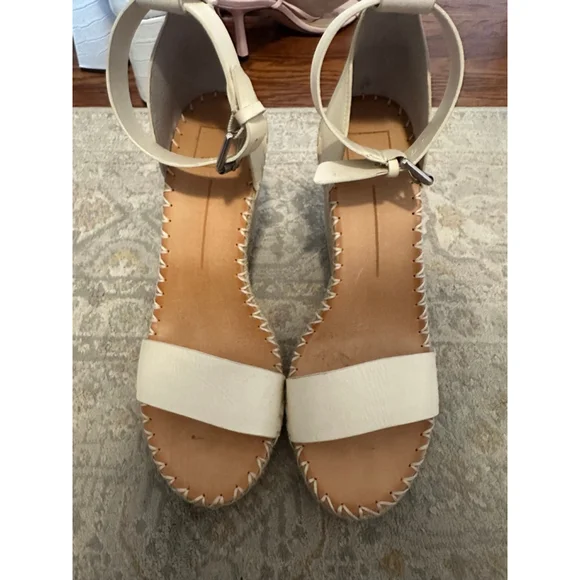 Women's Dolce Vita Cream Beige Espadrille Wedge Sandals Size 10 - Picture 2 of 10